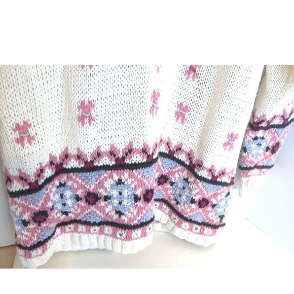Vintage Jennifer Reed Knitted By Hand Multicolor All Over Sweater Size Medium - Picture 2 of 8